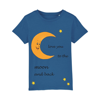 Kipla Shirt Mädchen Jungen royal blau Moon Mond 9-11 Jahre